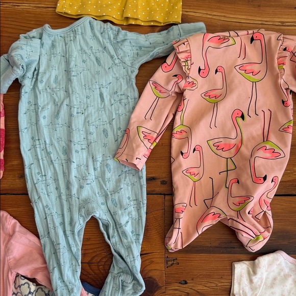 3 to 6 month baby girl bundle of sleeper pjs bathing suit dress shirts - Picture 13 of 15